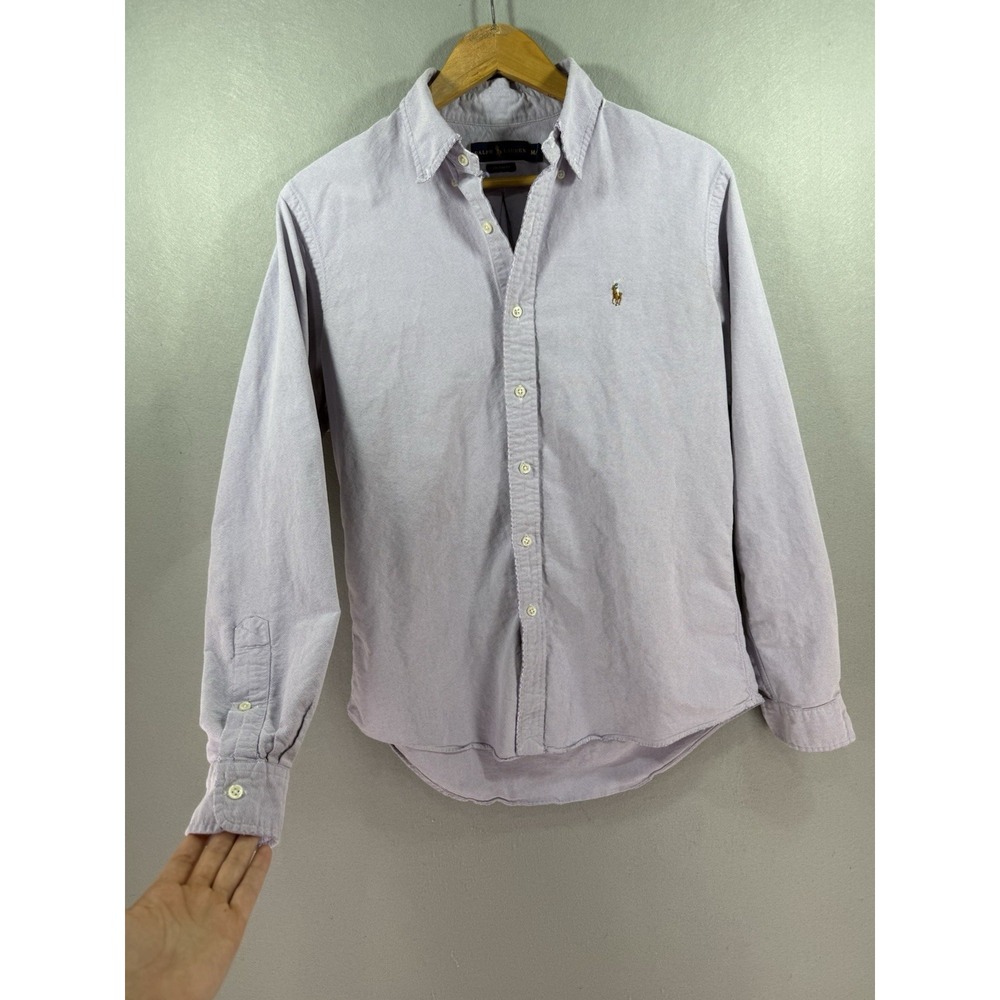 Ralph Lauren Purple Custom Fit Mens Button Up Shirt Size M Preppy Heritage
